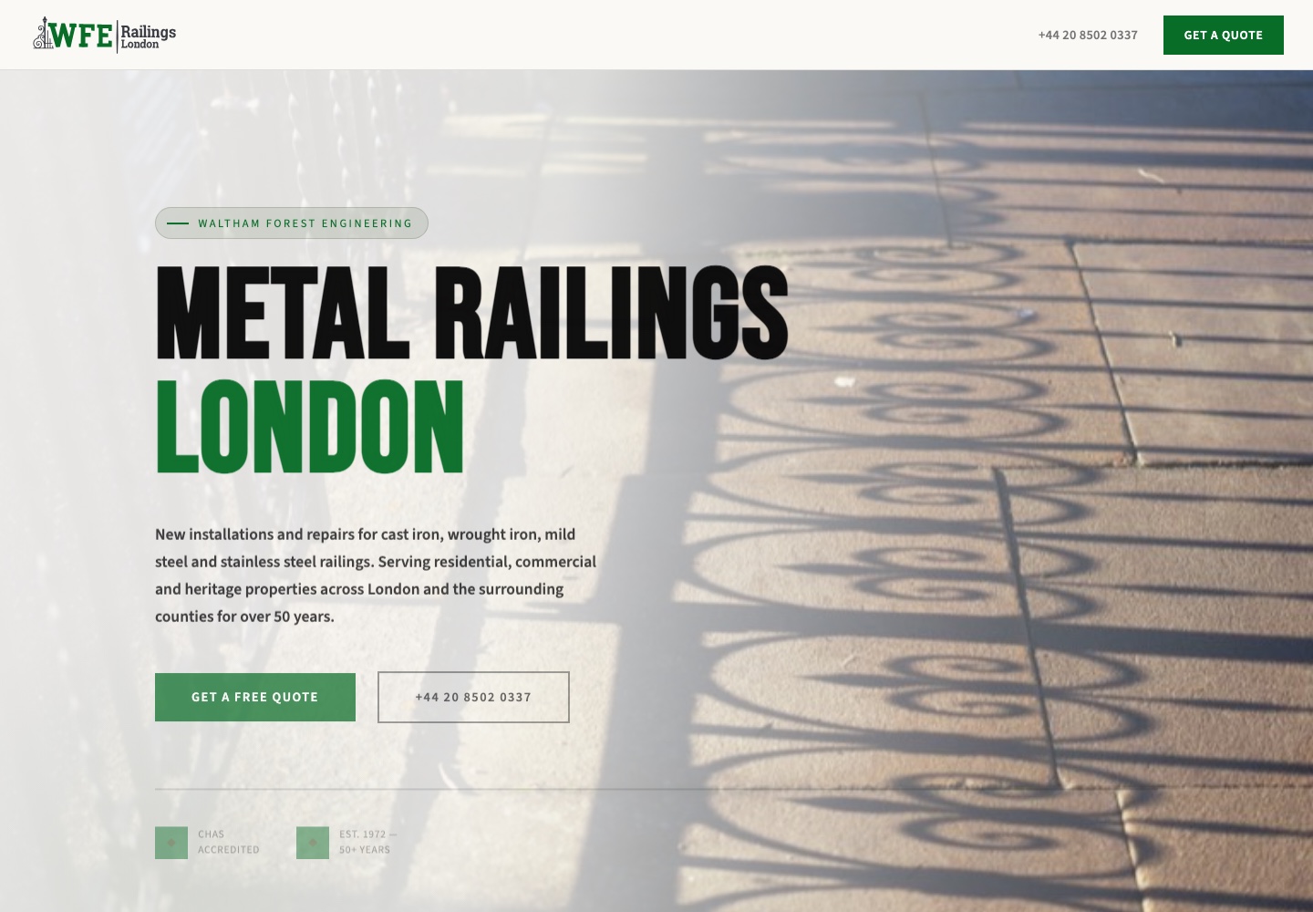 Railings London website screenshot