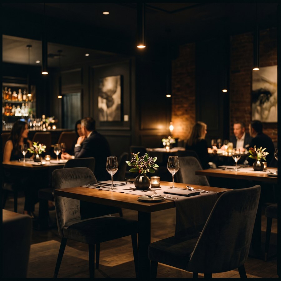 Fine dining restaurant ambience