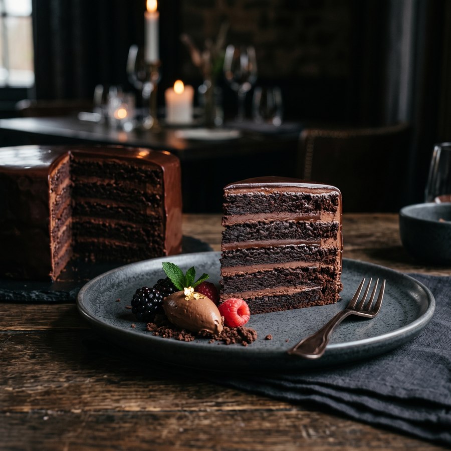 Layered chocolate cake